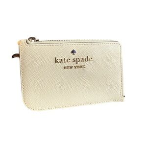 Kate Spade Cream Card Holder with Gold Chain